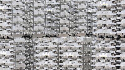 Aluminium ready to ship at an Emirates Global Aluminium factory. The company is looking to take advantage of demand in the United States by opening a sales office in St Louis, Missouri. Jaime Puebla / The National