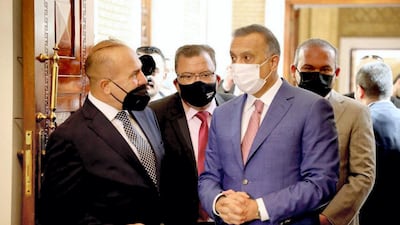 Iraq's Prime Minister Mustafa Al Kadhimi at Royal Baghdad cemetery. Courtesy Iraqi Prime Minister Media Office