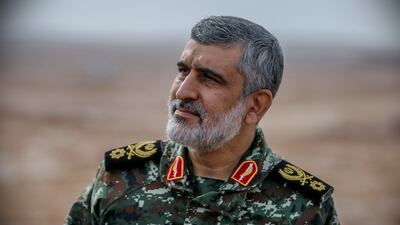 General Amir Ali Hajizadeh, the head of the Revolutionary Guard's aerospace division, during the second day of a military drill in an unknown location in central Iran. EPA