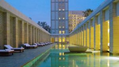 As well as private plunge pools, there's a generous 50m pool set in a sunken courtyard.