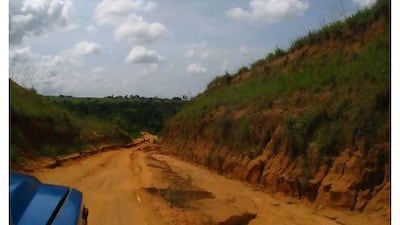 Driving downhill into Muanda, the only city in the Democratic Republic of Congo that lies beside the Atlantic Ocean. Scott MacMillan for The National