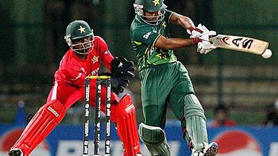 Debutant Asad Shafiq plays the anchor role in Pakistan's run chase. Andres Leighton / AP Photo