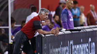 Manager Carlo Ancelotti of Bayern Munich looks on during their International Champions Cup match against the Real Madrid at MetLife Stadium on August 3, 2016 in East Rutherford, New Jersey. Jeff Zelevansky / Getty Images / AFP