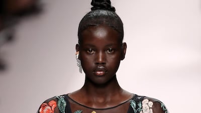 Adut Akech walks the runway during the Fendi spring/summer 2019 show. Getty Images
