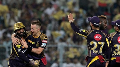 Kolkata Night Riders captain Dinesh Karthik, left, has not put a foot wrong this year. Bikas Das / AP Photo