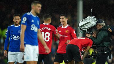 Cristiano Ronaldo and Casemiro after the final whistle. PA