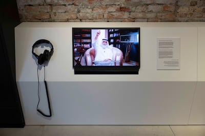 The exhibition opens with an activation that honours the veteran broadcaster Salem Obaid Alaleeli and the founding of Ajman Radio in 1961. Photo: National Pavilion UAE - Venice Biennale