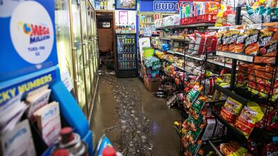 A convenience store in Santa Barbara was flooded during the storm. Bloomberg