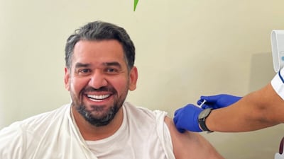 The Emirati musician was one of the first public figures to receive the Sinopharm vaccine against Covid-19. Photo: @7sainaljassmi / Twitter