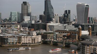 A familiar view of the River Thames and the London skyline as seen from the Tate Modern Museum. But this is not your usual city tour. Anti-corruption campaigners are offering tours of high-end London properties and revealing how they are linked to murky foreign money. Daniel Leal-Olivas / AFP
