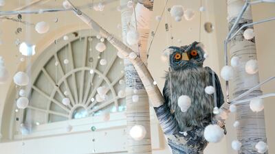 An owl decoration perches in the East Colonnade. AP