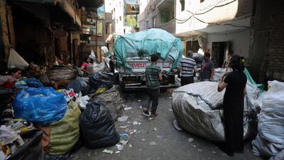 Rubbish collectors in Cairo.