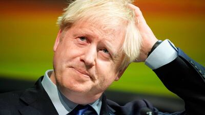 Boris Johnson was heckled during a speech on Friday. AFP