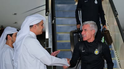 Al Nassr coach Luis Castro arrives at Zayed International Airport in Abu Dhabi ahead of the Saudi Super Cup. Reuters