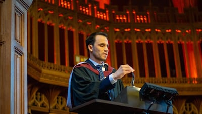 Maher Fattouh during his graduation ceremony at the University of Bristol. PA