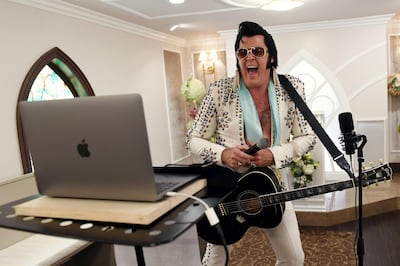 During the Covid-19 pandemic, virtual Elvis-themed weddings were held. AFP