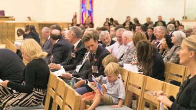 The St Andrew's Church Remembrance Day service. Reem Mohammed / The National