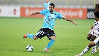 Mohamed Aboutrika, seen here playing for Baniyas against Al Ain, scored the only goal against Al Shabab. Pawan Singh / The National