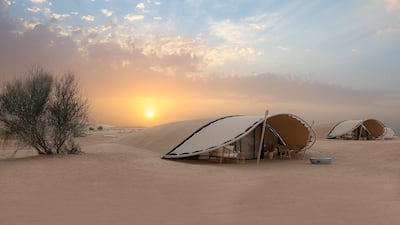 The structures feature a bedroom, private en-suite bathroom and outdoor majlis for sunset-watching. Photo: The Nest by Sonara