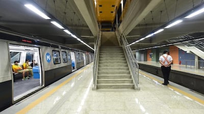 A worker on a platform of the new Metro line number 4. During the Games the line will only be available to accredited people and Olympic event ticket holders. Lukas Coch / EPA