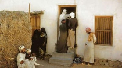 Patients wait to see a doctor at the original hospital around 1962.