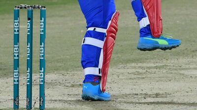 Karachi Kings' Sharjeel Khan plays a shot against Multan Sultans at the National Cricket Stadium in Karachi. AFP