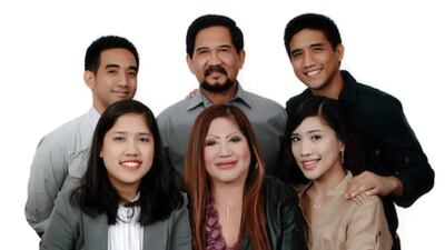 Lorna Lim Varona, front centre, whose body was found on stuffed in a bag in her car. Courtesy Varona family