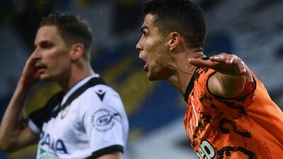 Juventus' Portuguese forward Cristiano Ronaldo in action against Udinese. AFP