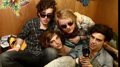 Left to right, Tom Hobden, Doug Fink, Matt 'Urby Whale' Owens and Charlie Fink of Noah & The Whale. Getty Images / AFP