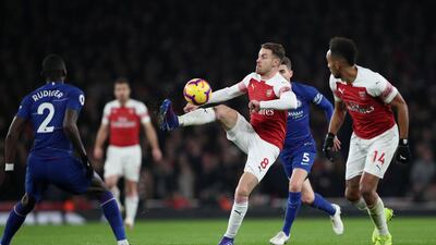 Centre midfield: Aaron Ramsey (Arsenal) – Kept Jorginho quiet by harrying him as he epitomised Arsenal with his relentless running as they deservedly beat Chelsea. Reuters