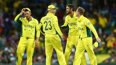 Michael Clarke, centre, believes Australia's home advantage could make a big difference in the final. Cameron Spencer / Getty
