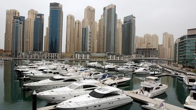 Dubai Marina is a haunt for the yachting crew. Pawan Singh / The National