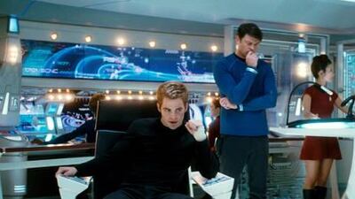 It sounds like the script from the latest Star Trek film, but Dr Erik Lentz, a physicist at the University of Göttingen in Germany believes the secret might be space 'bubbles'. Courtesy Paramount Pictures