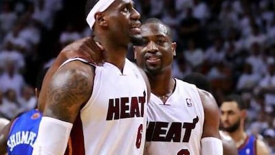 LeBron James, left, and Dwyane Wade look more comfortable together the second time around in the NBA play-offs.