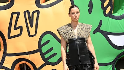 Jessica Biel attends the Louis Vuitton menswear spring/summer 2023 show as part of Paris Fashion Week on June 23, 2022 in Paris, France. Getty Images For Louis Vuitton