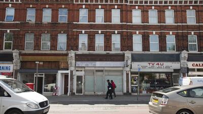 A general view outside the London headquarters of the Muslim Brotherhood on Cricklewood Broadway in north London. Randi Sokoloff for The National