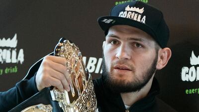 UFC lightweight champion Khabib Nurmagomedov is hoping to fight in the UAE. AP Photo
