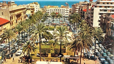 Picture from the 1970s shows a general view of Martyrs Square in downtown Beirut that remarkably changed after the 1975-90 Lebanese civil war. AFP