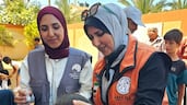 Medical staff carry out a UAE vaccination drive for children in Gaza. Photo: Operation Gallant Knight 3