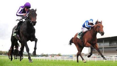 Akeed Mofeed, right, with John Murtagh in the saddle, finished second at the Curragh.