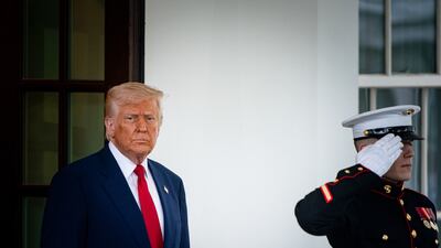 US President Donald Trump at the White House in Washington, DC, on April 7. Bloomberg