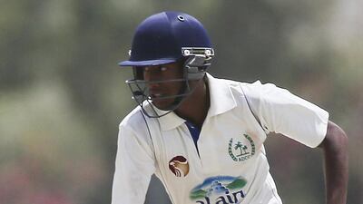 UAE U19 cricketer Yodhin Punja shown during a match last year in Dubai. Sarah Dea / The National