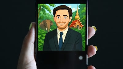 A mobile phone in Bangkok, Thailand displays an AI-generated image in the style of Japan's Studio Ghibli animation. That many people are reflexively uploading photos of themselves to use the tool should raise concerns about how their data and likenesses are being put to use. AFP