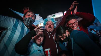 Fans celebrate in Buenos Aires after Argentina won the Copa America with a 1-0 victory over arch rivals Brazil.