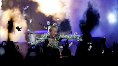 Miley Cyrus performs in concert at Bridgestone Arena. Courtesy Donn Jones / Invision