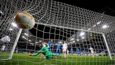 Sargis Adamyan of Hoffenheim scores his team's fifth goal during the UEFA Europa League Group L stage match between TSG Hoffenheim and FC Slovan Liberec at PreZero-Arena, Sinsheim, Germany. Getty Images