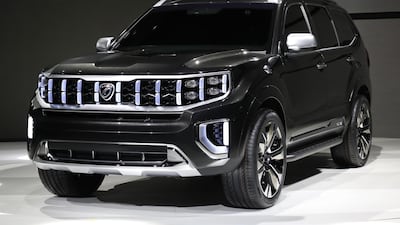 A Kia Mohave Masterpiece concept sport-utility vehicle sits on display. Seong Joon Cho / Bloomberg