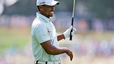 Tiger Woods aggravated his elbow pain at the US Open.