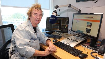 The popular Dubai-based DJ at the Dubai Eye studios, preparing to broadcast his last show in the UAE. Pawan Singh / The National