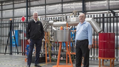 Matthew Hingerty, deputy chief executive of Star Scientific, left, and Andrew Horvath, chief executive, at the company's research and development facility in Berkeley Vale, Australia. Bloomberg